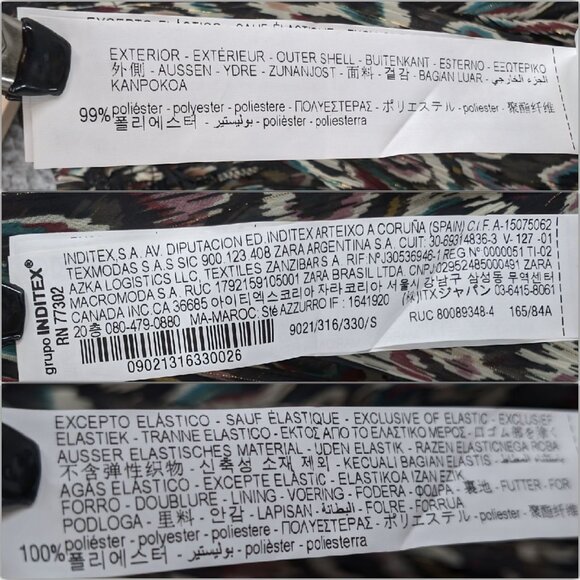 Zara Tiered Mini Dress Multicolor Long Sleeve Smocked Pleated Ruffle Size S - Picture 6 of 12